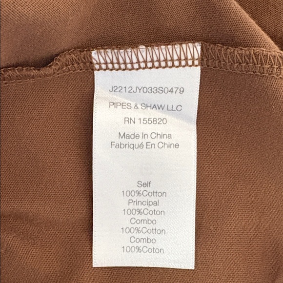 Veronica Beard Bardot Ruffle Cotton Tee Brown Size Small - Picture 4 of 10